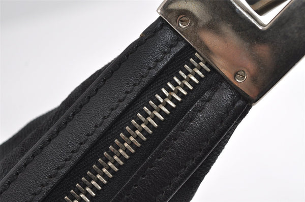 Authentic GUCCI Shoulder Hand Bag Purse GG Canvas Leather 0013812 Black 8329I