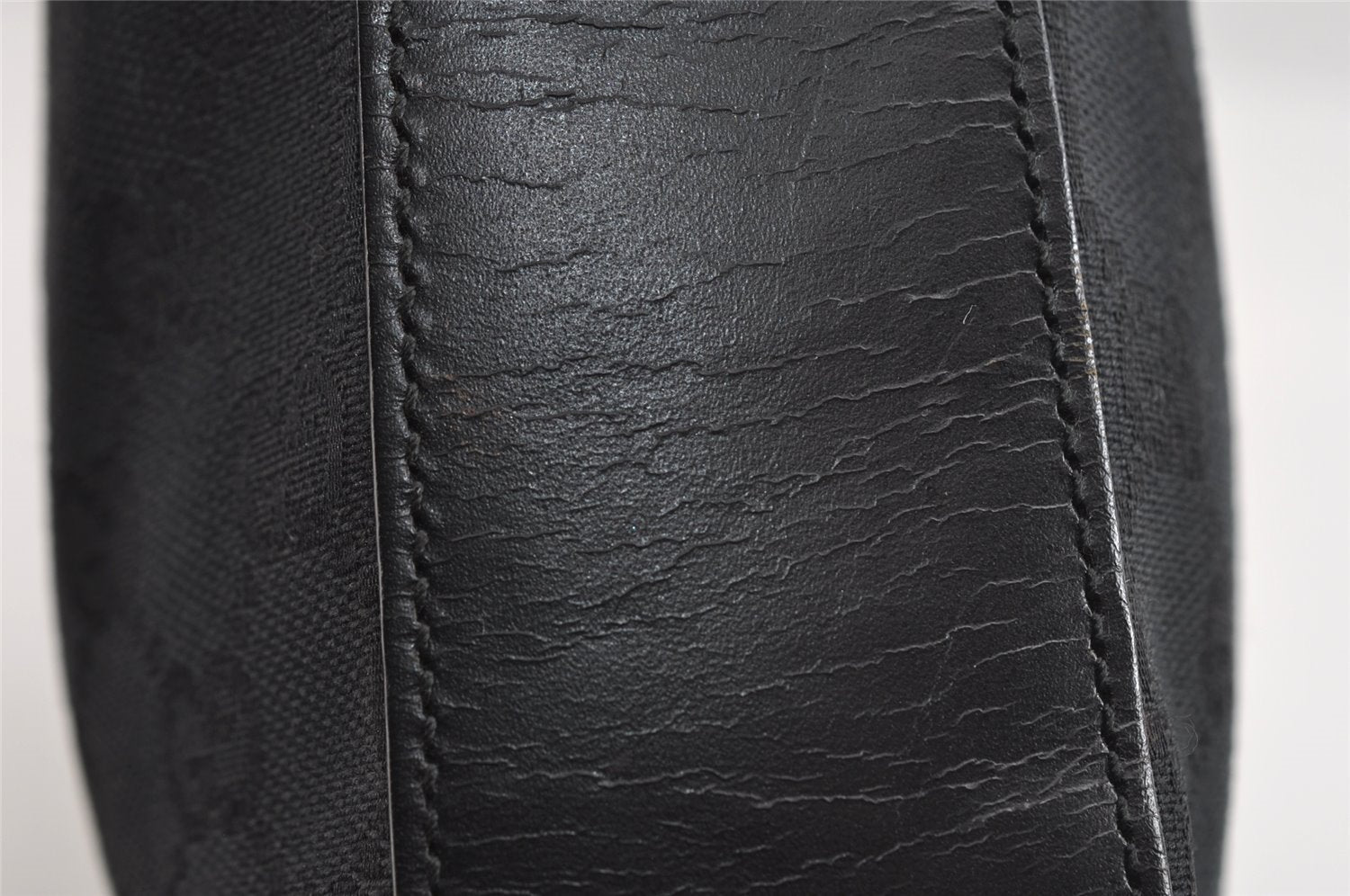 Authentic GUCCI Shoulder Hand Bag Purse GG Canvas Leather 0013812 Black 8329I