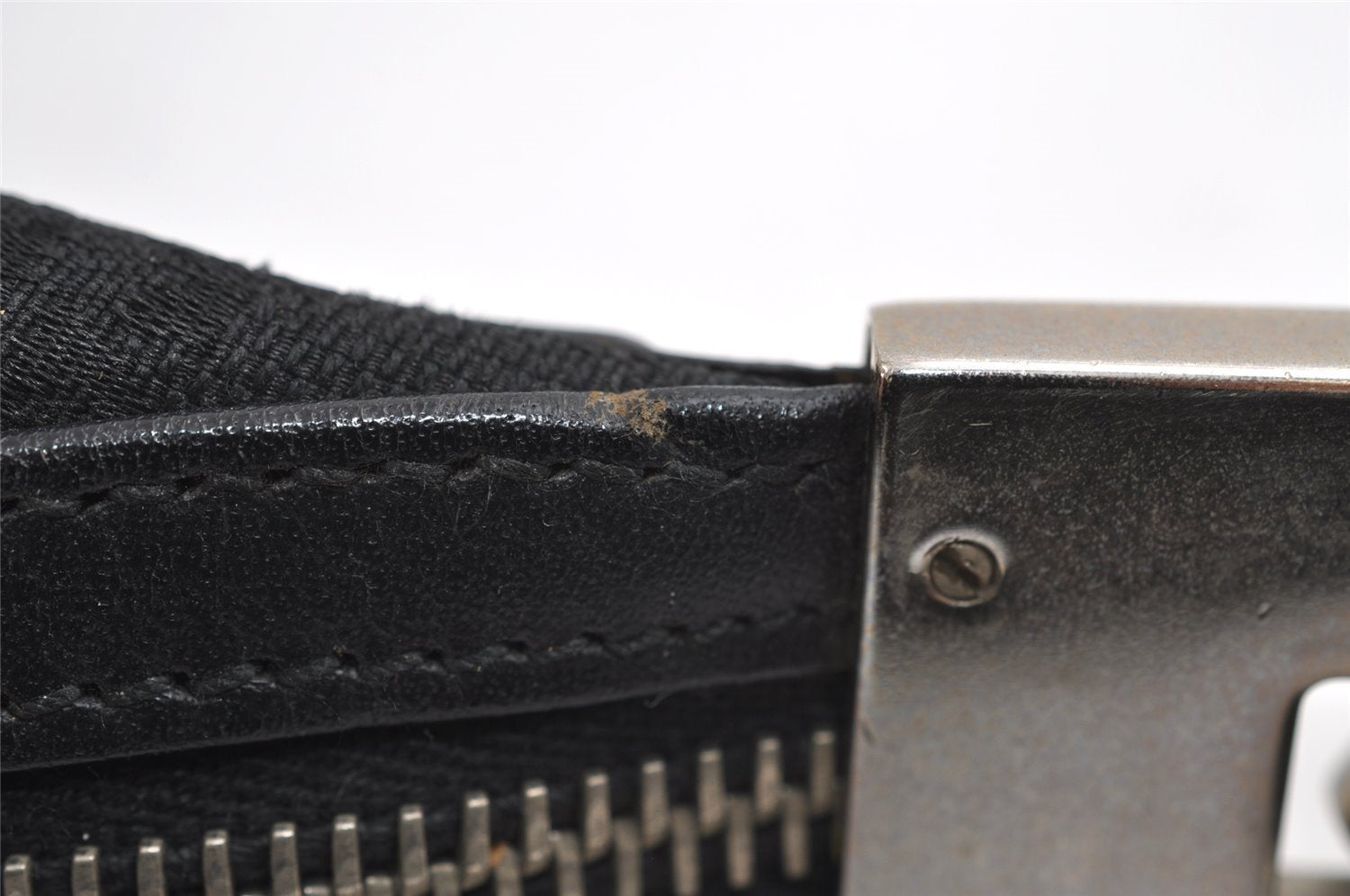 Authentic GUCCI Shoulder Hand Bag Purse GG Canvas Leather 0013812 Black 8329I