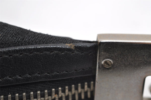 Authentic GUCCI Shoulder Hand Bag Purse GG Canvas Leather 0013812 Black 8329I