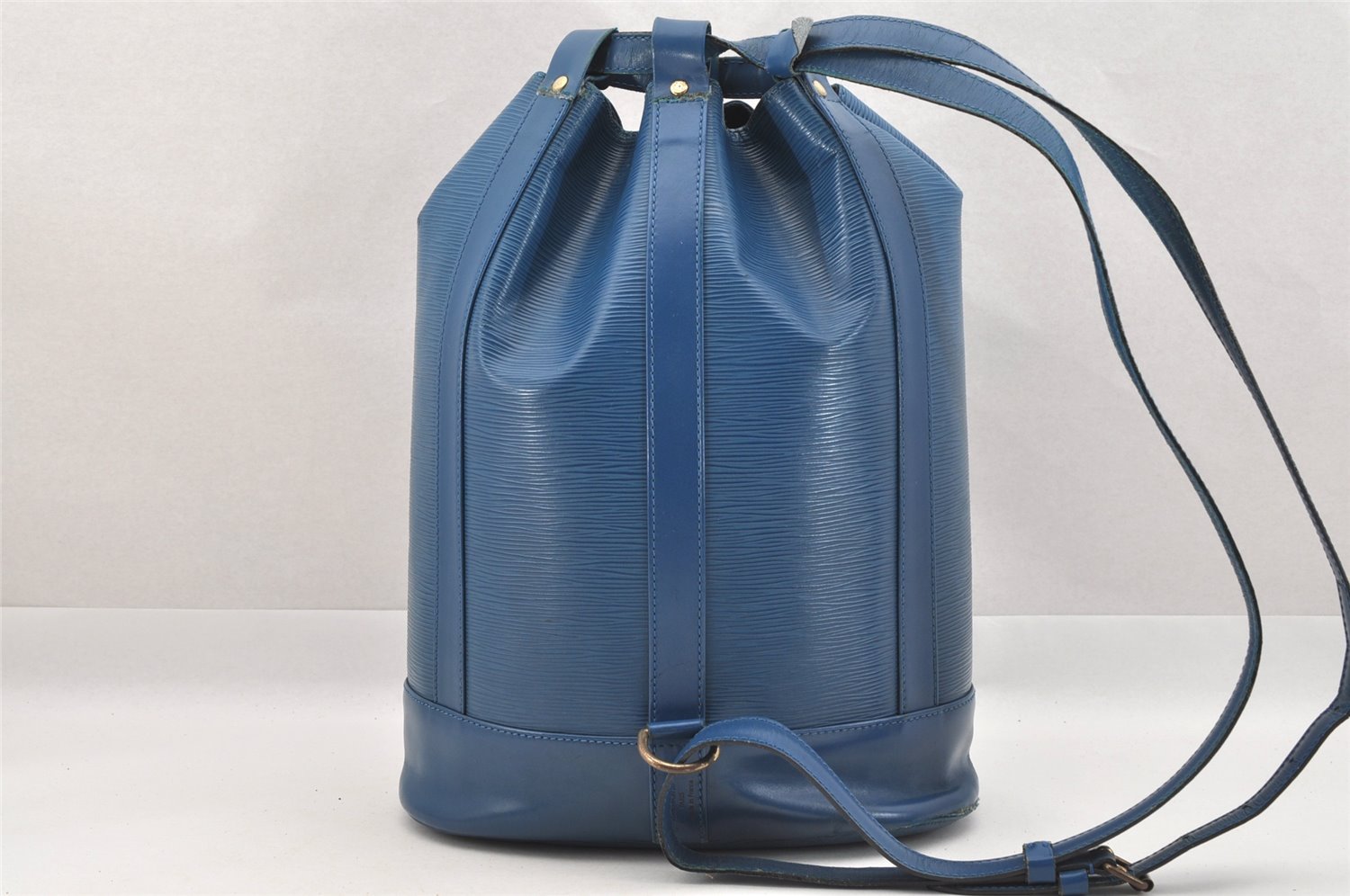 Authentic Louis Vuitton Epi Randonnee PM Shoulder Bag Blue M52355 LV 8331I