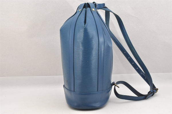 Authentic Louis Vuitton Epi Randonnee PM Shoulder Bag Blue M52355 LV 8331I