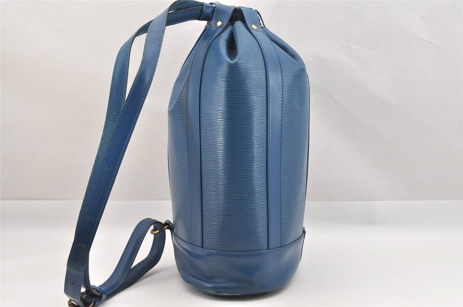 Authentic Louis Vuitton Epi Randonnee PM Shoulder Bag Blue M52355 LV 8331I