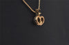 Authentic Christian Dior Gold Tone Chain Pendant Necklace CD 8331J