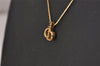 Authentic Christian Dior Gold Tone Chain Pendant Necklace CD 8331J