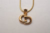 Authentic Christian Dior Gold Tone Chain Pendant Necklace CD 8331J