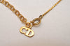 Authentic Christian Dior Gold Tone Chain Pendant Necklace CD 8331J