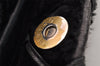Auth CHANEL Unborn Calf Leather Bicolore Chain Shoulder Tote Bag Black CC 8332I