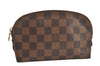 Authentic Louis Vuitton Damier Pochette Cosmetic PM Pouch N47516 LV 8332M