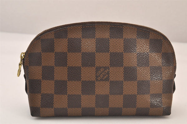 Authentic Louis Vuitton Damier Pochette Cosmetic PM Pouch N47516 LV 8332M