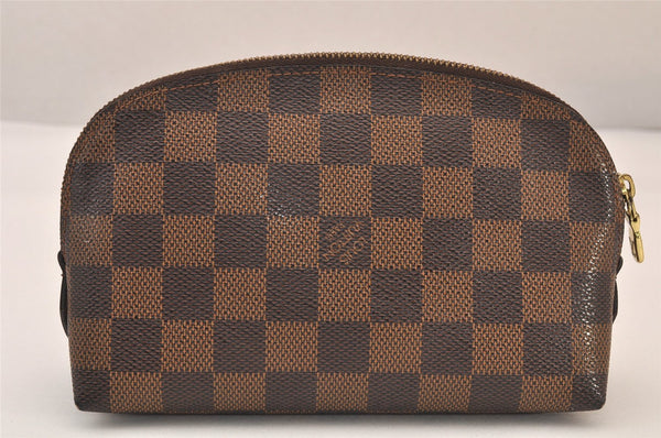 Authentic Louis Vuitton Damier Pochette Cosmetic PM Pouch N47516 LV 8332M