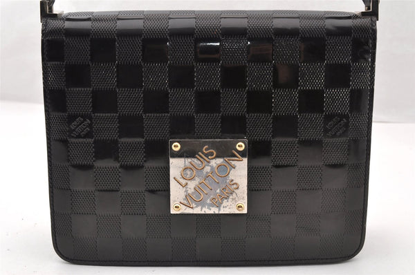Authentic Louis Vuitton Damier Vernis Cabaret Shoulder Bag Black M92124 LV 8333I