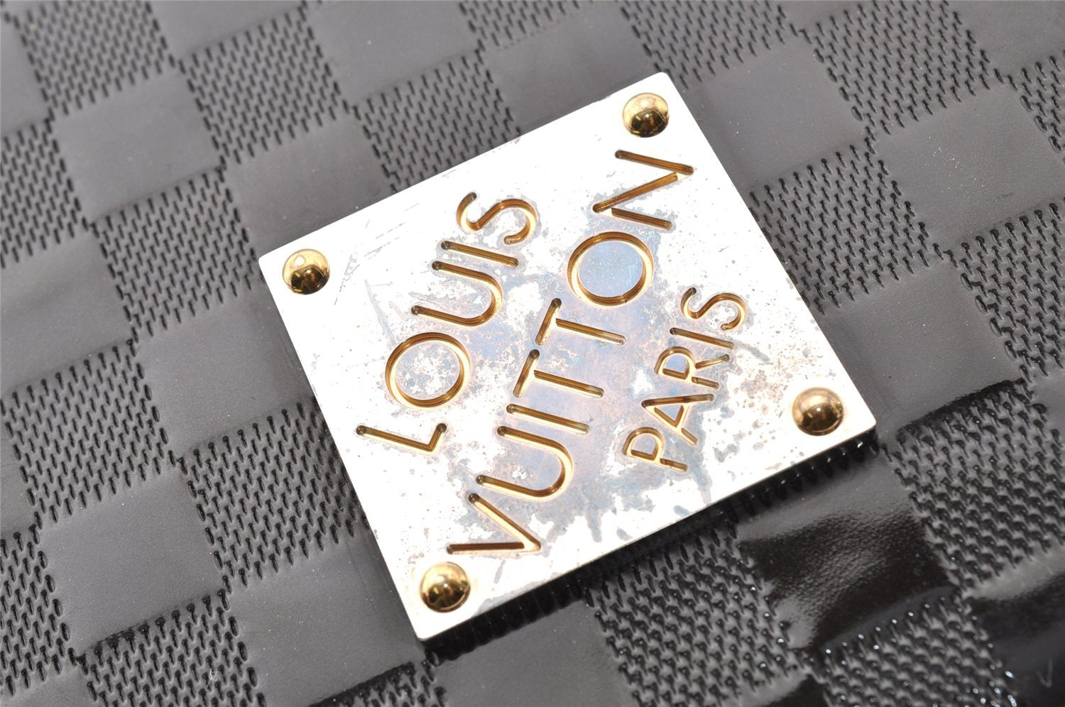 Authentic Louis Vuitton Damier Vernis Cabaret Shoulder Bag Black M92124 LV 8333I