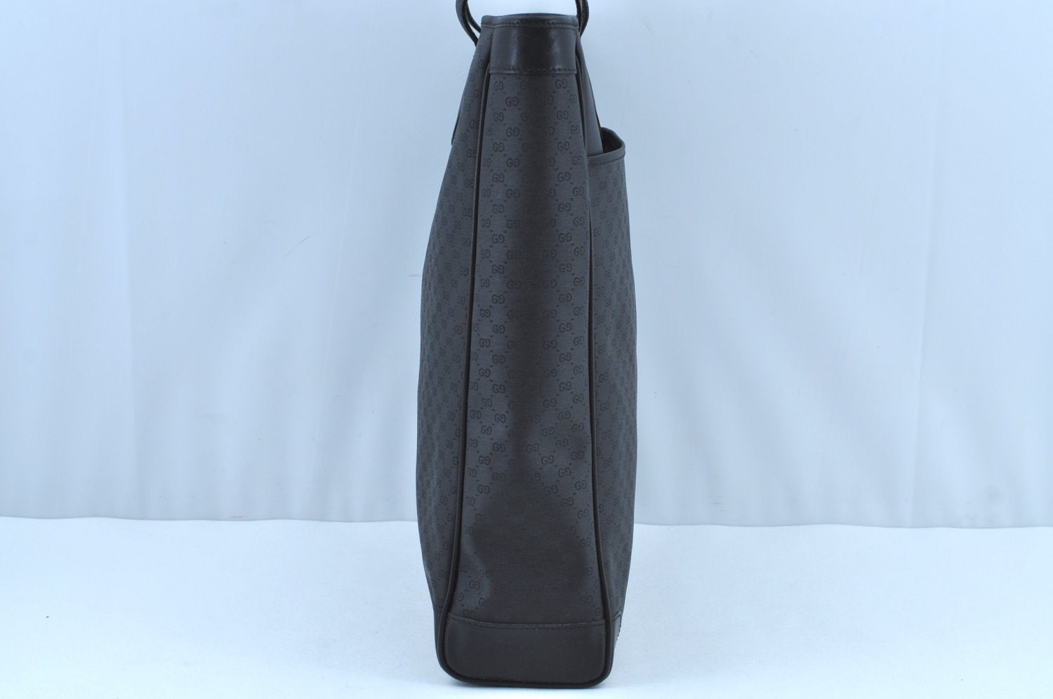 Authentic GUCCI Vintage Micro GG PVC Leather Shoulder Tote Bag Black 8334H