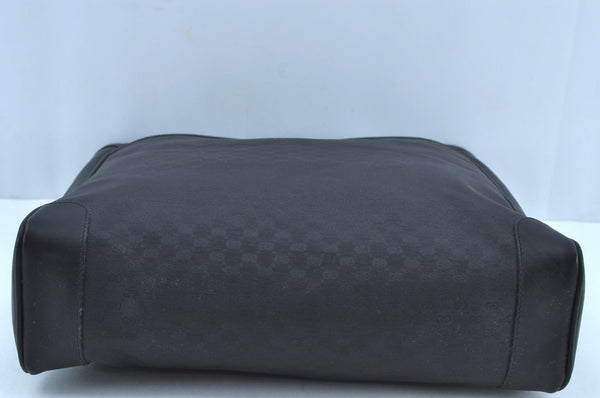 Authentic GUCCI Vintage Micro GG PVC Leather Shoulder Tote Bag Black 8334H