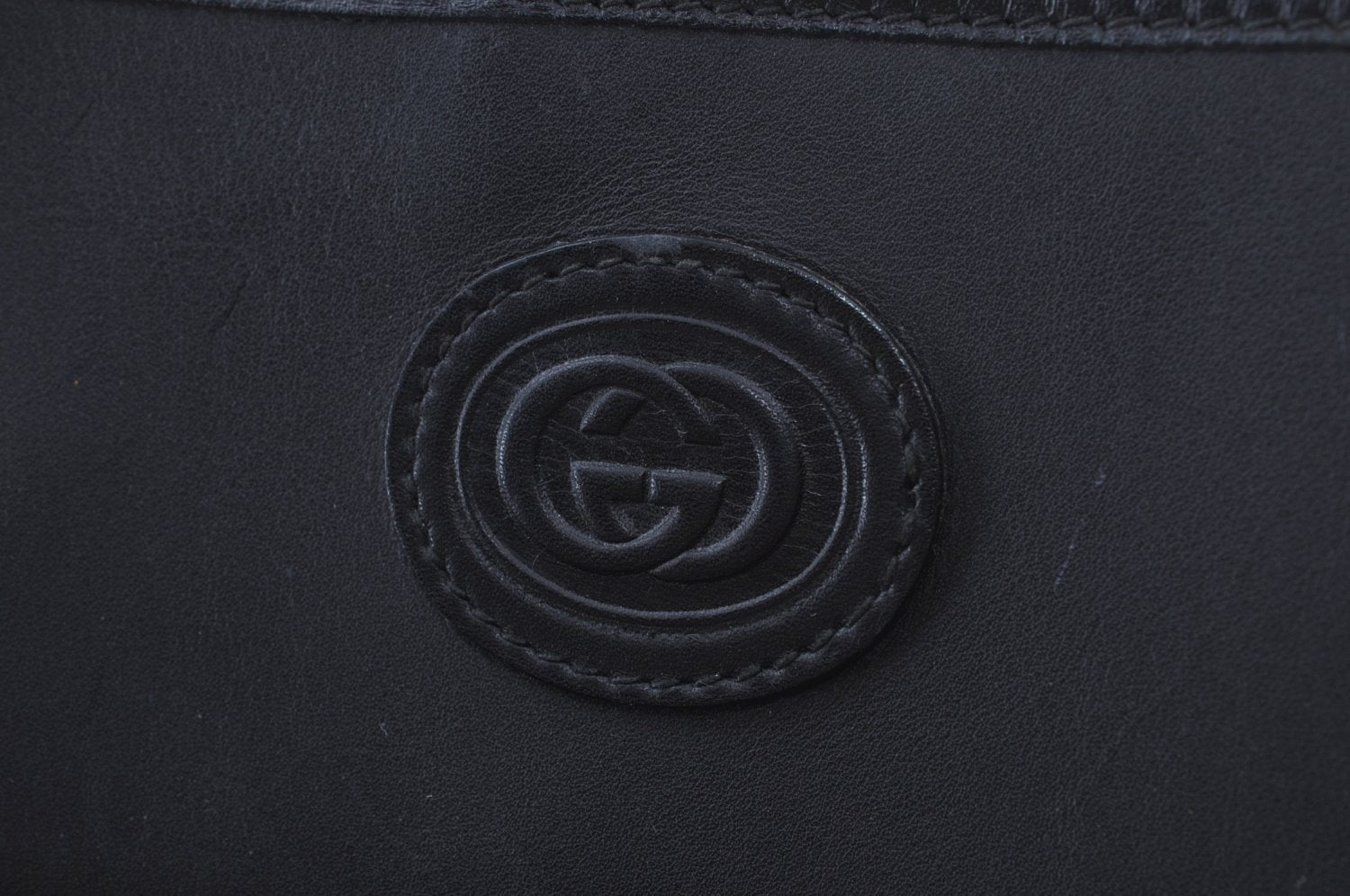 Authentic GUCCI Vintage Micro GG PVC Leather Shoulder Tote Bag Black 8334H