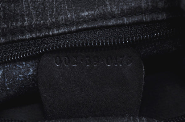 Authentic GUCCI Vintage Micro GG PVC Leather Shoulder Tote Bag Black 8334H