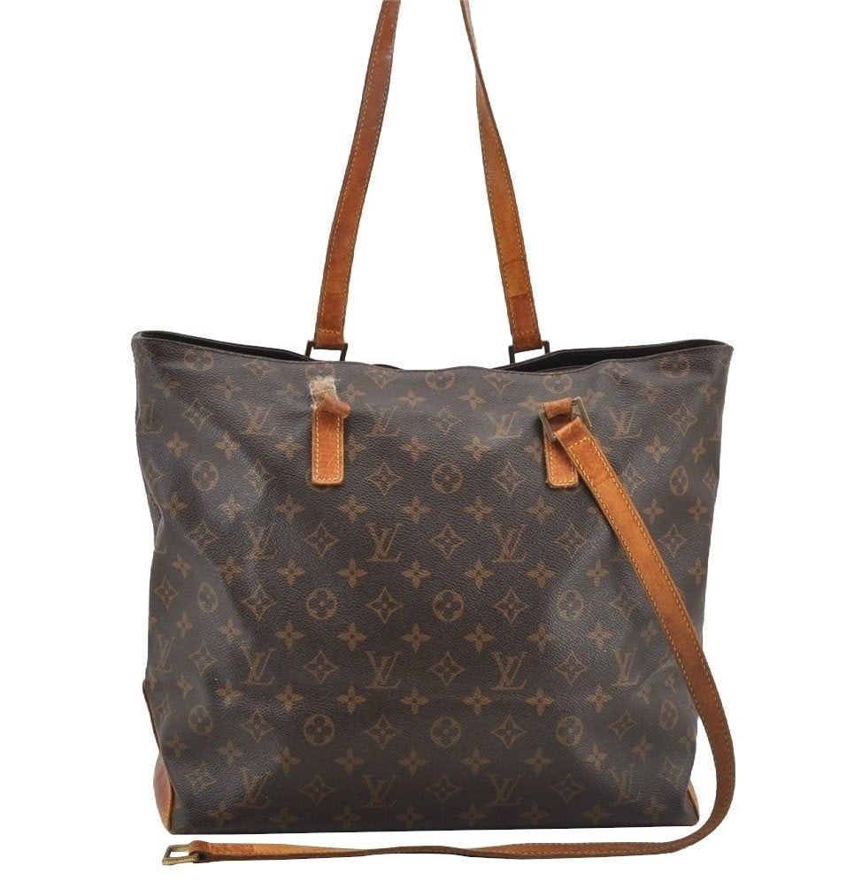 Authentic Louis Vuitton Monogram Cabas Mezzo Shoulder Tote Bag M51151 Junk 8334I