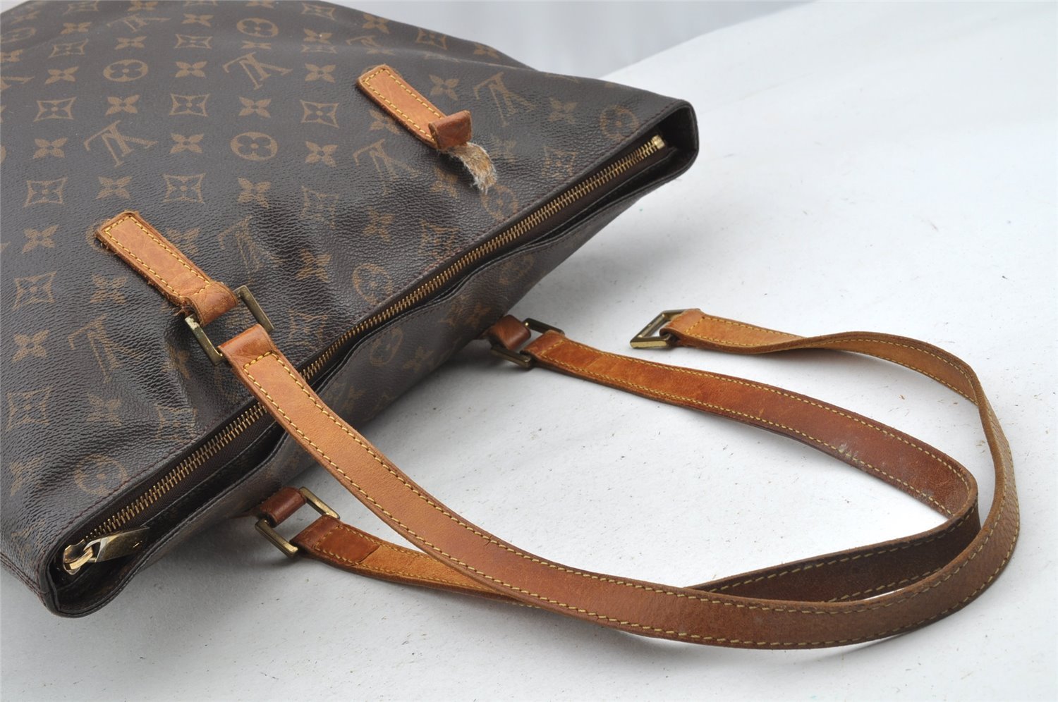 Authentic Louis Vuitton Monogram Cabas Mezzo Shoulder Tote Bag M51151 Junk 8334I