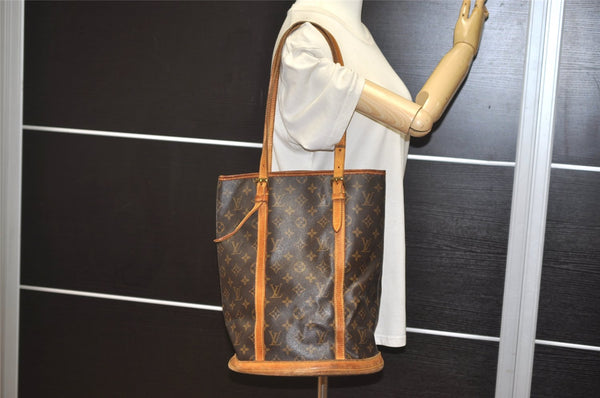 Authentic Louis Vuitton Monogram Bucket GM Shoulder Tote Bag M42236 LV 8334J