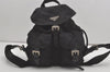 Authentic PRADA Vintage Nylon Tessuto Leather Backpack Purse Black 8336I