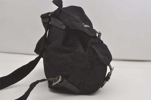 Authentic PRADA Vintage Nylon Tessuto Leather Backpack Purse Black 8336I