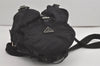 Authentic PRADA Vintage Nylon Tessuto Leather Backpack Purse Black 8336I