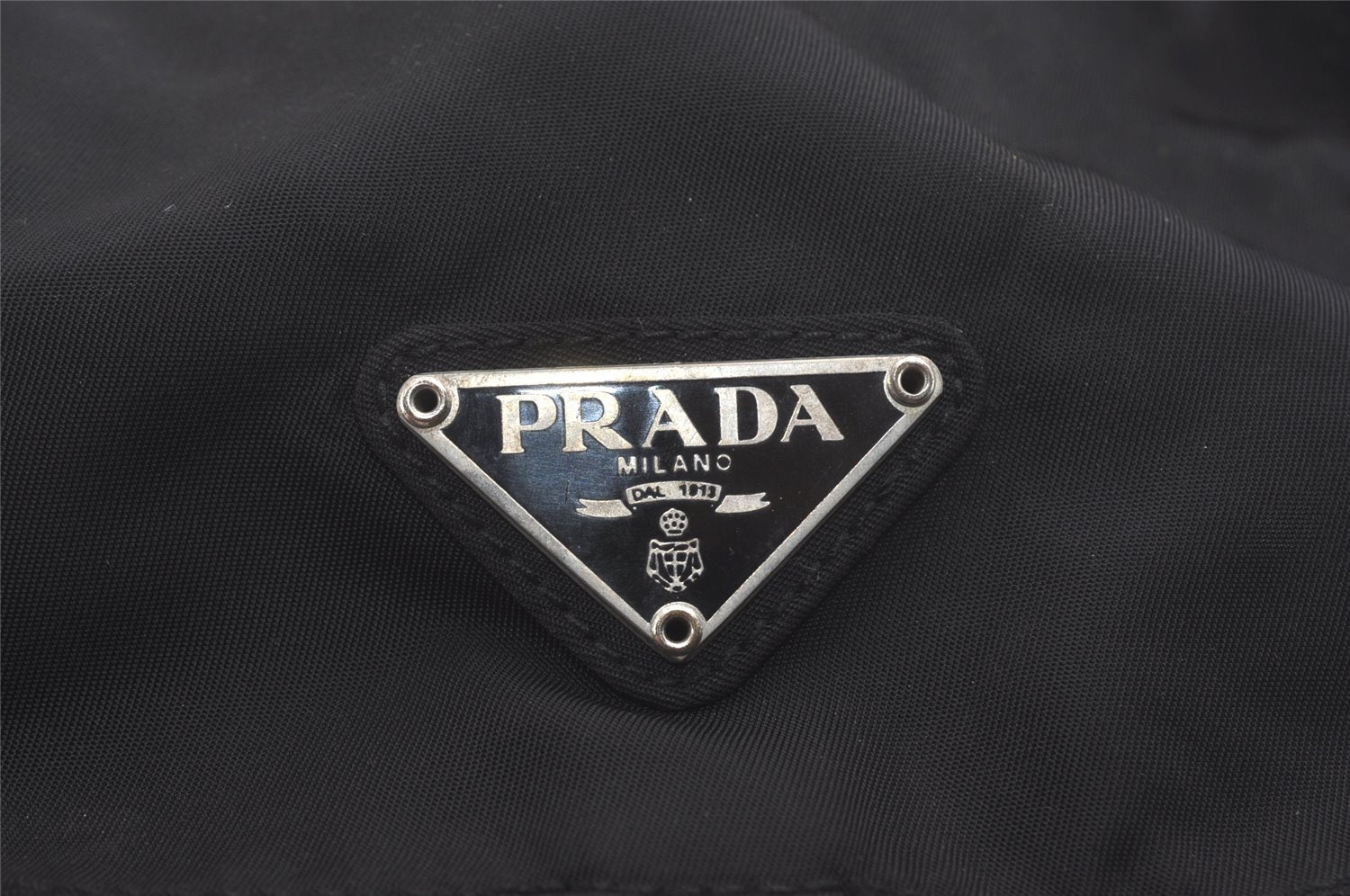 Authentic PRADA Vintage Nylon Tessuto Leather Backpack Purse Black 8336I