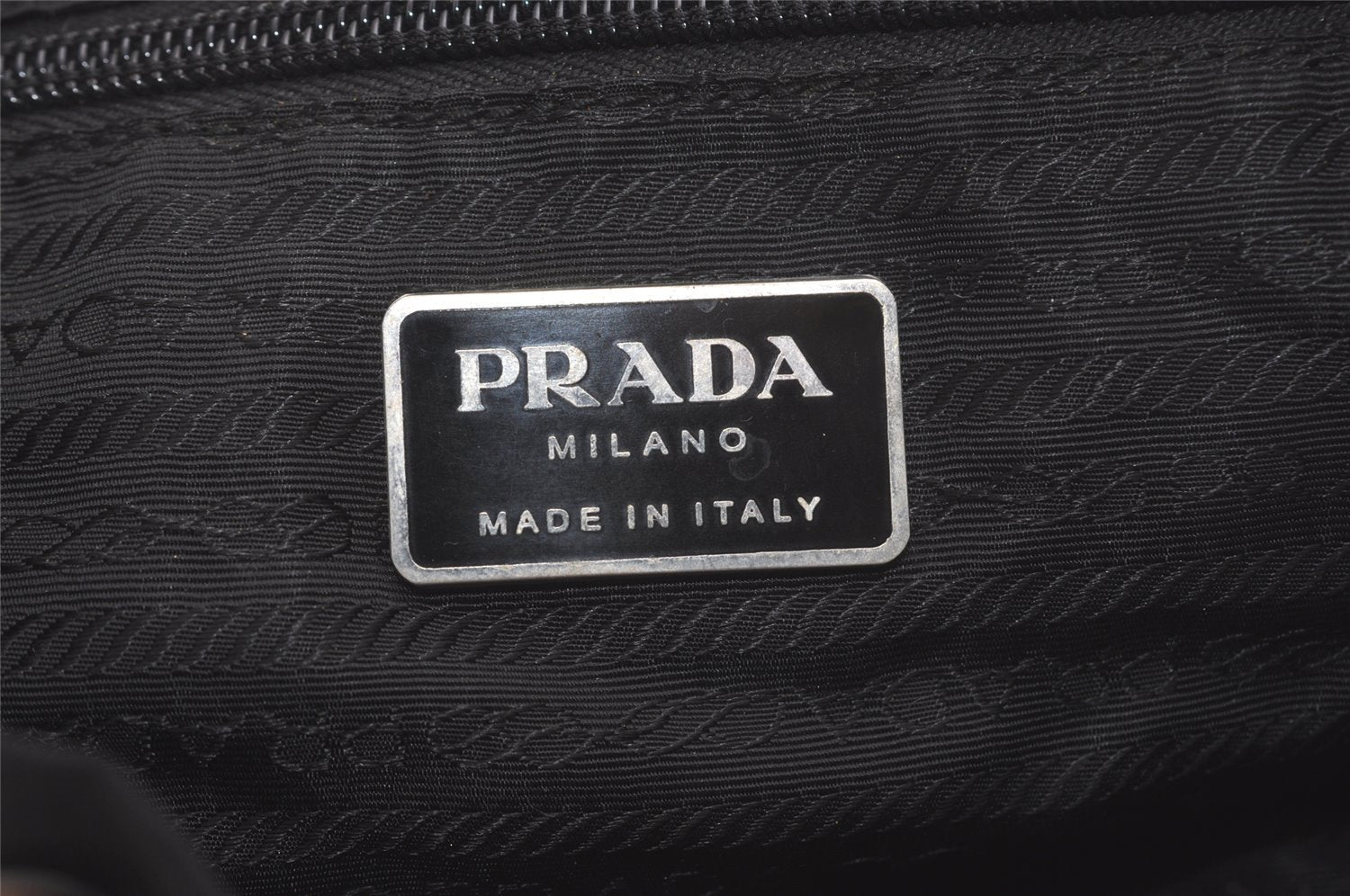 Authentic PRADA Vintage Nylon Tessuto Leather Backpack Purse Black 8336I