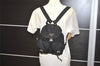 Authentic PRADA Vintage Nylon Tessuto Leather Backpack Purse Black 8336I