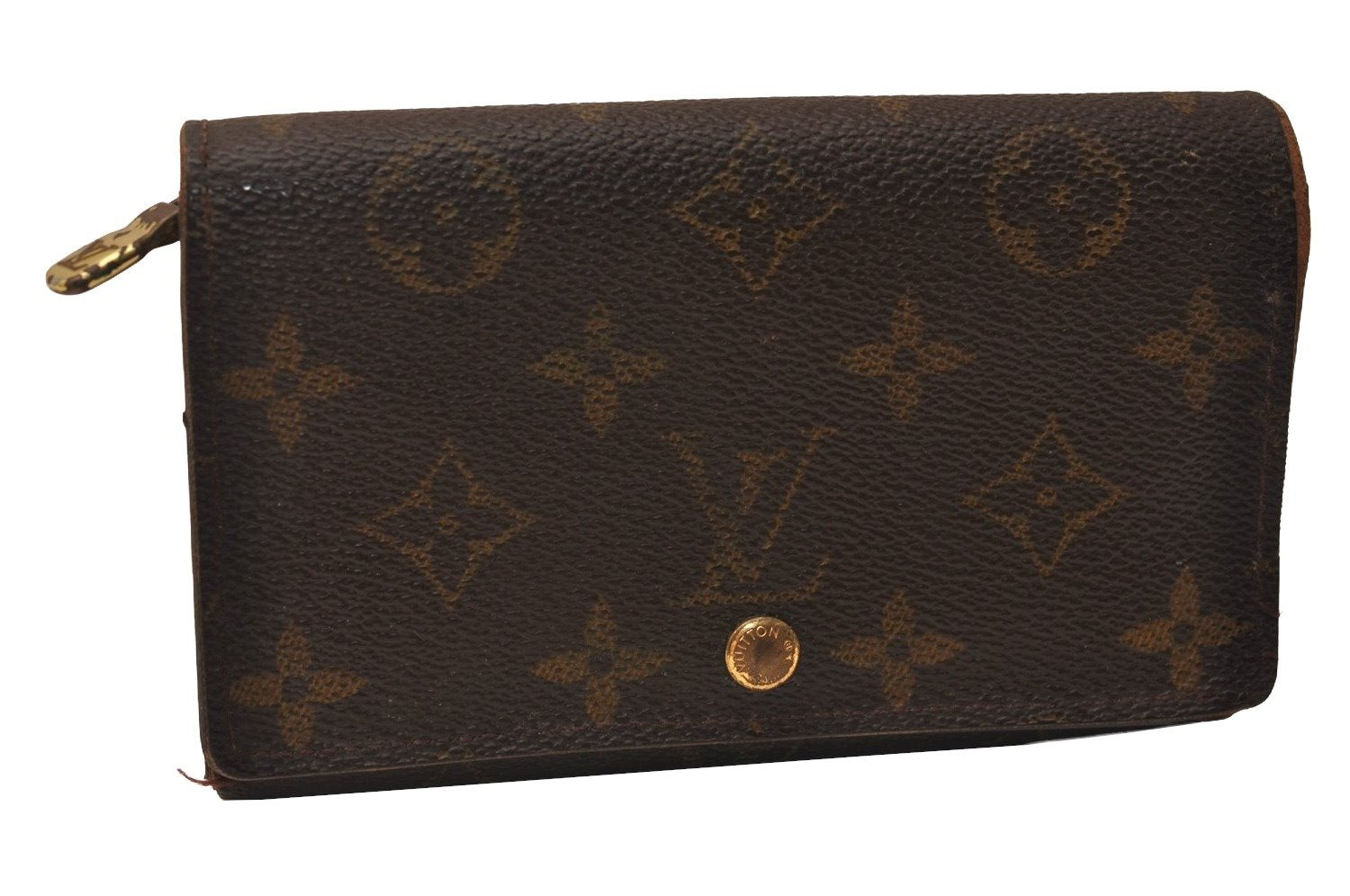 Auth Louis Vuitton Monogram Porte Monnaie Billets Tresor Wallet M61730 LV 8337J