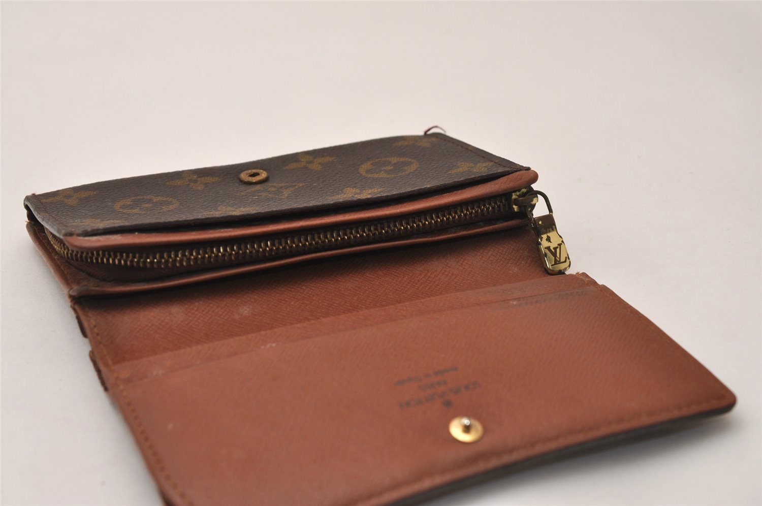 Auth Louis Vuitton Monogram Porte Monnaie Billets Tresor Wallet M61730 LV 8337J