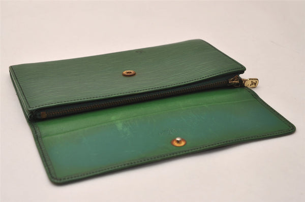 Auth Louis Vuitton Epi Pochette Porte Monnaie Credit Wallet M63574 Green 8338J