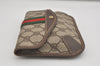 Authentic GUCCI Web Sherry Line Clutch Hand Bag Purse GG PVC Leather Brown 8339I