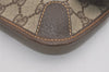 Authentic GUCCI Web Sherry Line Clutch Hand Bag Purse GG PVC Leather Brown 8339I