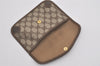 Authentic GUCCI Web Sherry Line Clutch Hand Bag Purse GG PVC Leather Brown 8339I