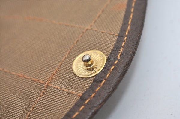 Authentic GUCCI Web Sherry Line Clutch Hand Bag Purse GG PVC Leather Brown 8339I