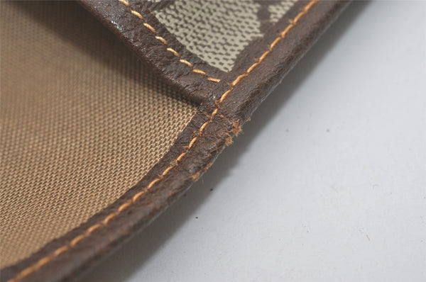 Authentic GUCCI Web Sherry Line Clutch Hand Bag Purse GG PVC Leather Brown 8339I