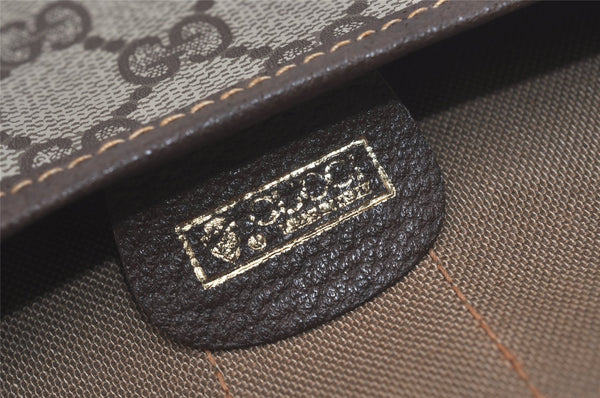 Authentic GUCCI Web Sherry Line Clutch Hand Bag Purse GG PVC Leather Brown 8339I