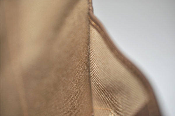 Authentic GUCCI Web Sherry Line Clutch Hand Bag Purse GG PVC Leather Brown 8339I