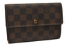 Authentic Louis Vuitton Damier Porte Tresor Etui Papier Wallet N61202 Junk 8339J