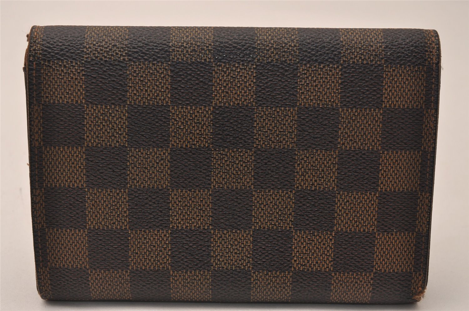 Authentic Louis Vuitton Damier Porte Tresor Etui Papier Wallet N61202 Junk 8339J