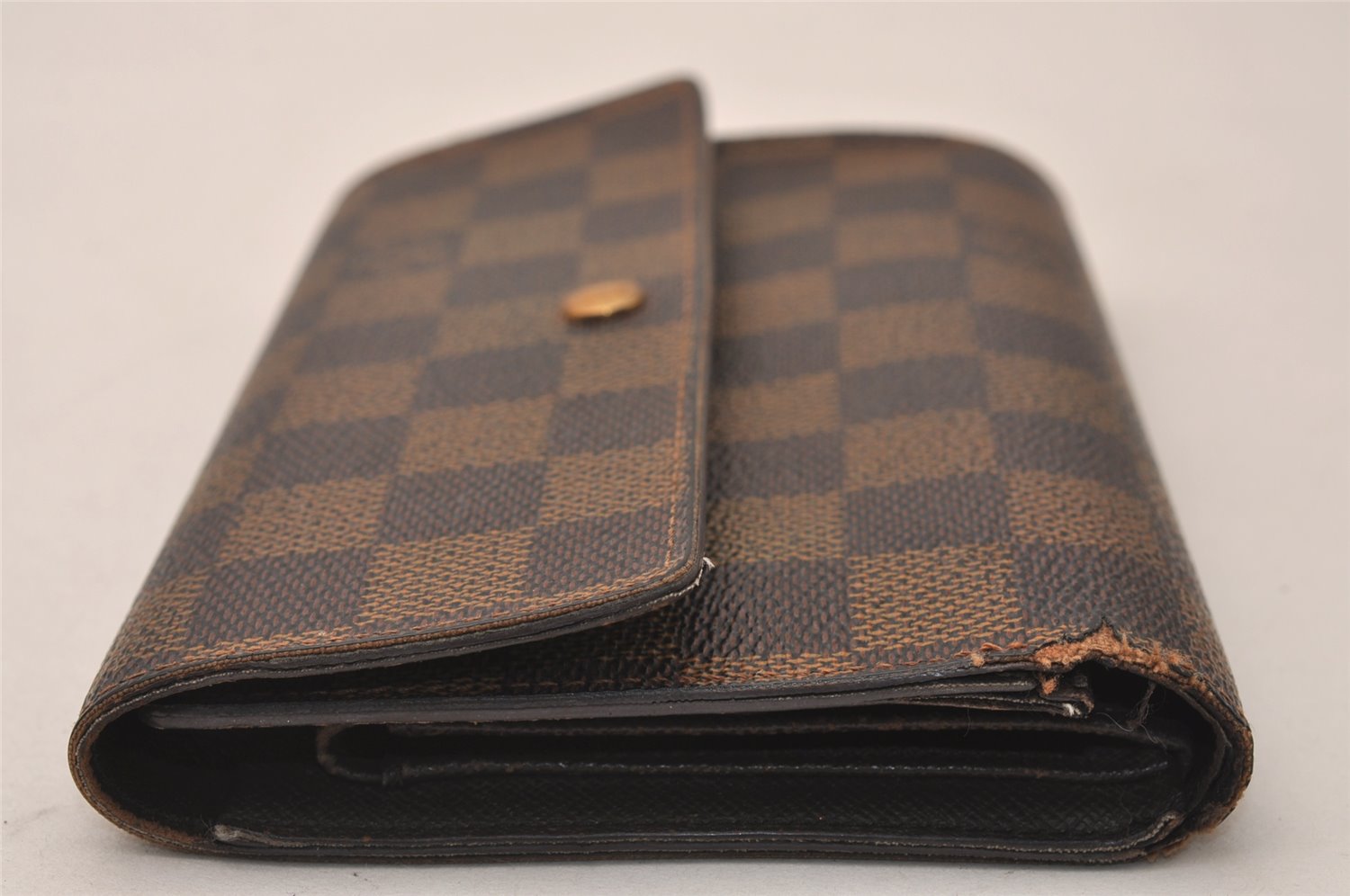 Authentic Louis Vuitton Damier Porte Tresor Etui Papier Wallet N61202 Junk 8339J