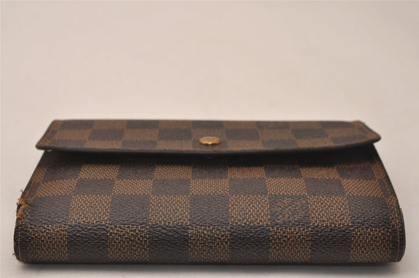 Authentic Louis Vuitton Damier Porte Tresor Etui Papier Wallet N61202 Junk 8339J