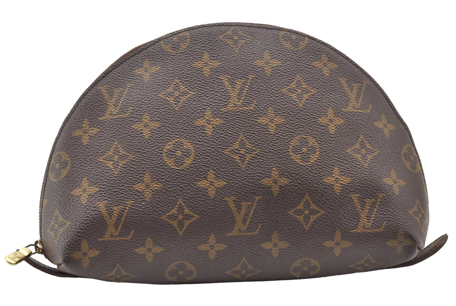 Auth Louis Vuitton Monogram Trousse Demi Ronde 23 Cosmetic Pouch M47520 LV 8340I