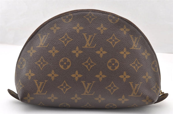 Auth Louis Vuitton Monogram Trousse Demi Ronde 23 Cosmetic Pouch M47520 LV 8340I