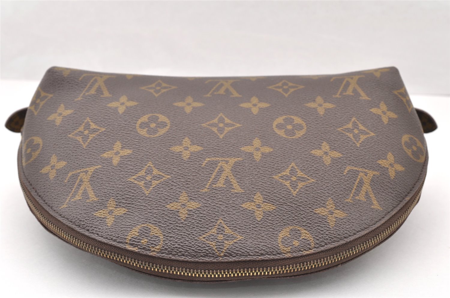 Auth Louis Vuitton Monogram Trousse Demi Ronde 23 Cosmetic Pouch M47520 LV 8340I