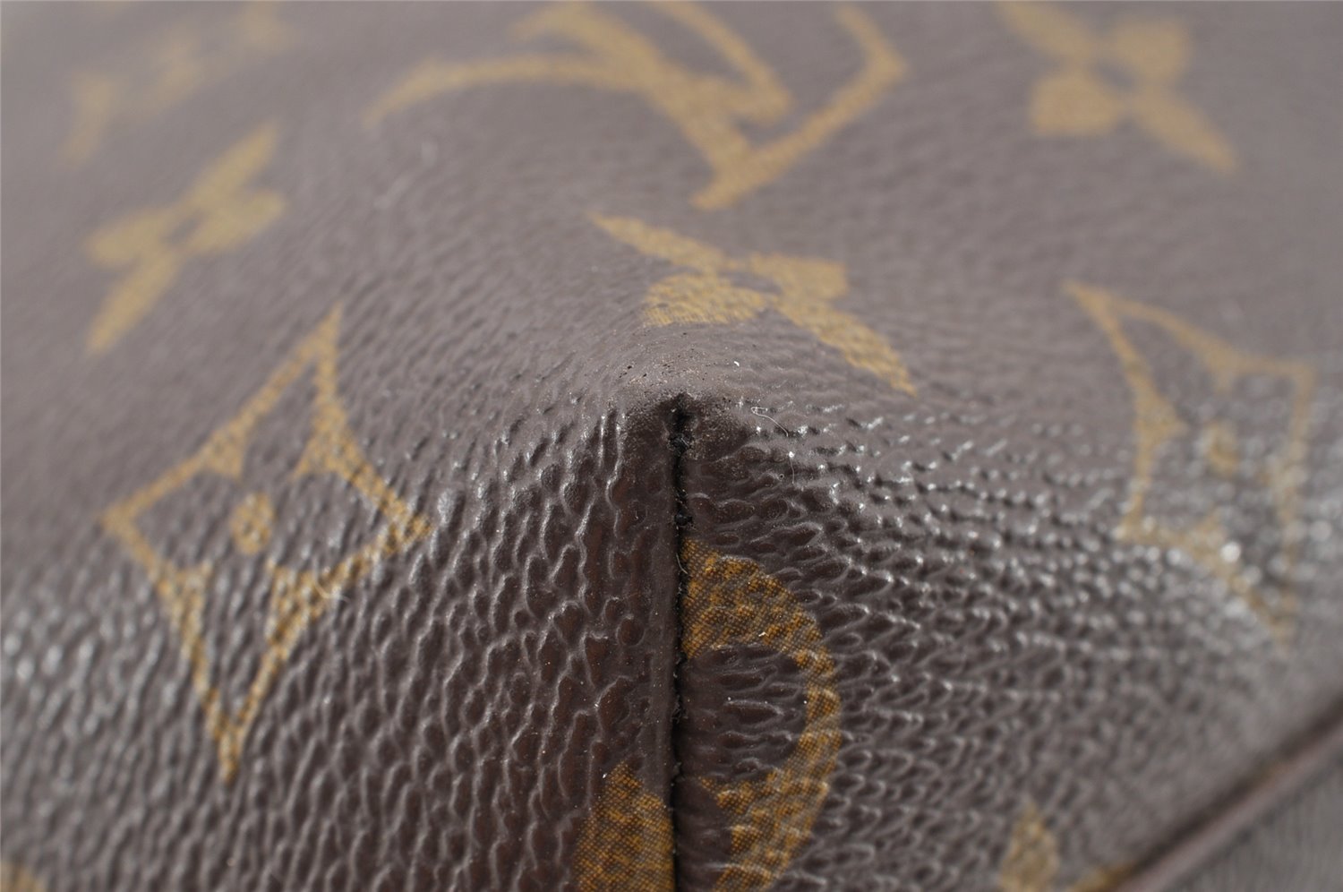 Auth Louis Vuitton Monogram Trousse Demi Ronde 23 Cosmetic Pouch M47520 LV 8340I