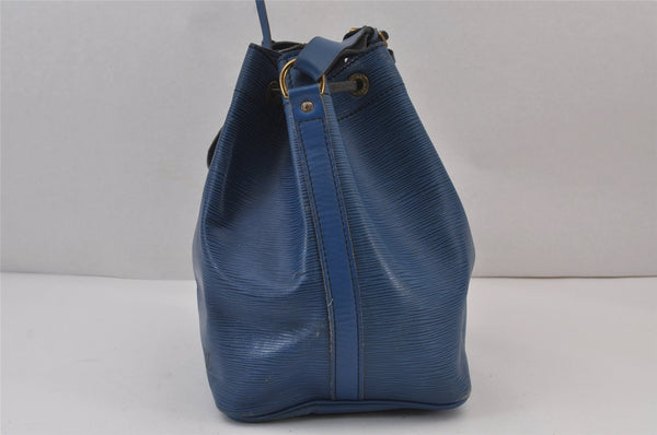 Authentic Louis Vuitton Epi Petit Noe Shoulder Drawstring Bag M44105 Blue 8340J
