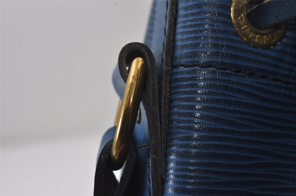 Authentic Louis Vuitton Epi Petit Noe Shoulder Drawstring Bag M44105 Blue 8340J